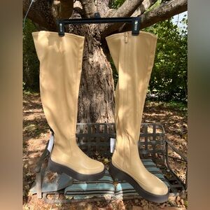 🆕.Franco Sarto Beige Over the Knee Boots Size 6